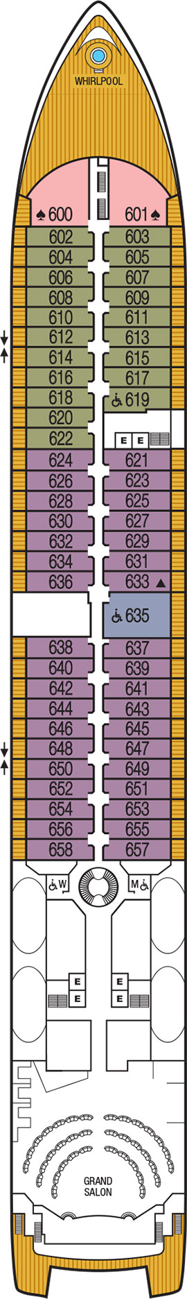 Seabourn Sojourn Deck 6 deck plan