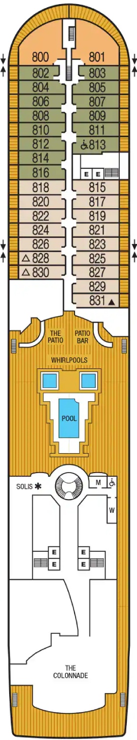 Seabourn Sojourn Deck 8 deck plan