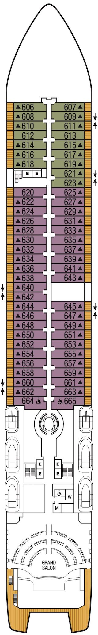 Seabourn Encore Deck 6 deck plan