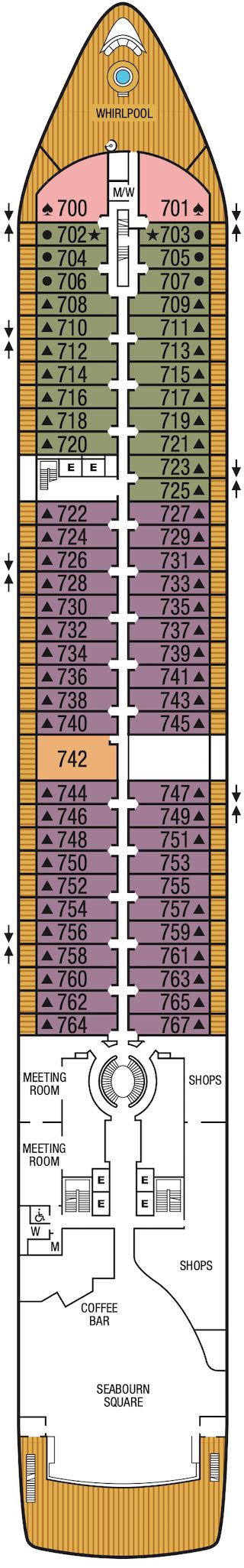 Seabourn Encore Deck 7 deck plan