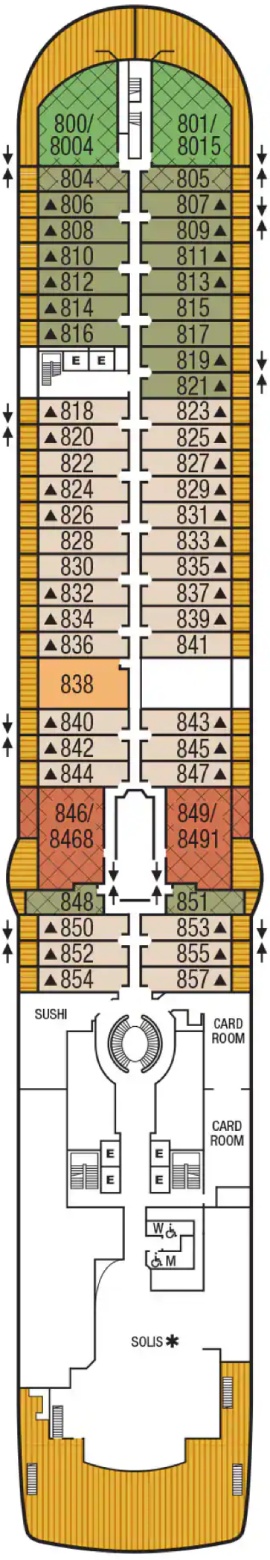 Seabourn Encore Deck 8 deck plan