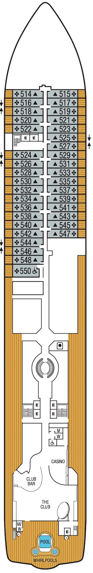 Seabourn Ovation Deck 5 deck plan