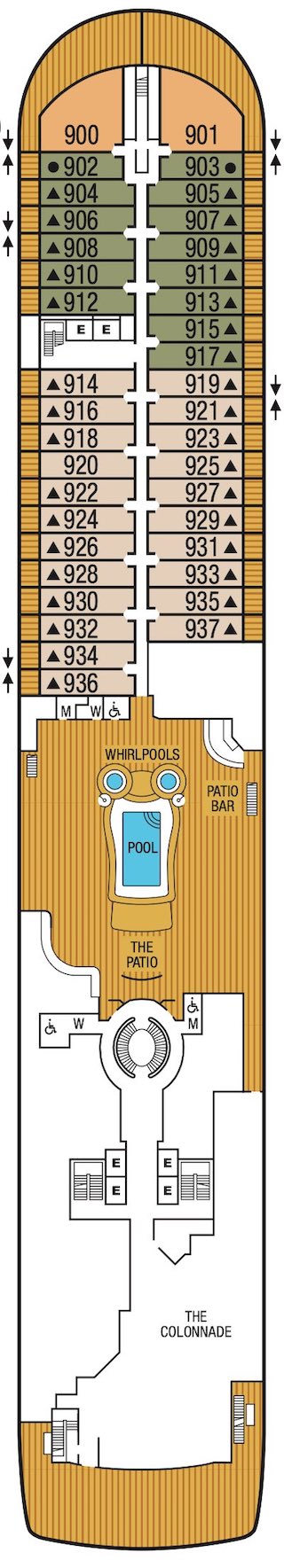 Seabourn Ovation Deck 9 deck plan