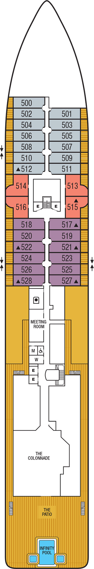 Seabourn Pursuit Deck 5 deck plan