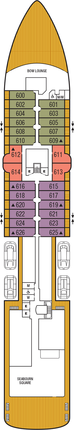 Seabourn Pursuit Deck 6 deck plan