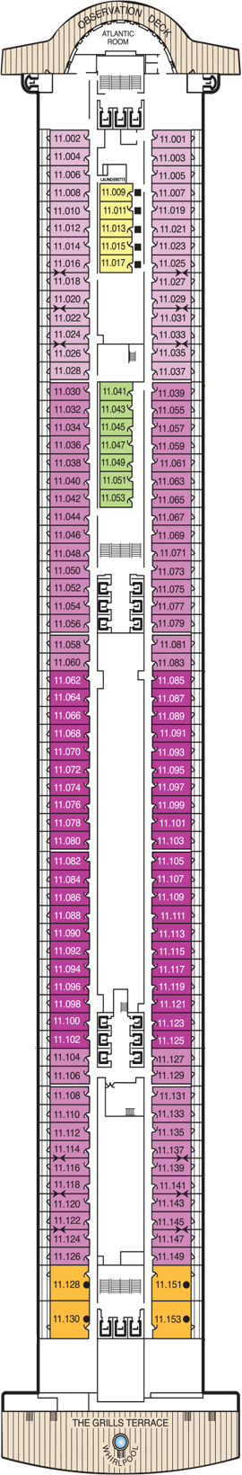 Queen Mary 2 Eleven deck plan