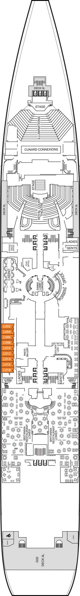 Queen Mary 2 Two deck plan