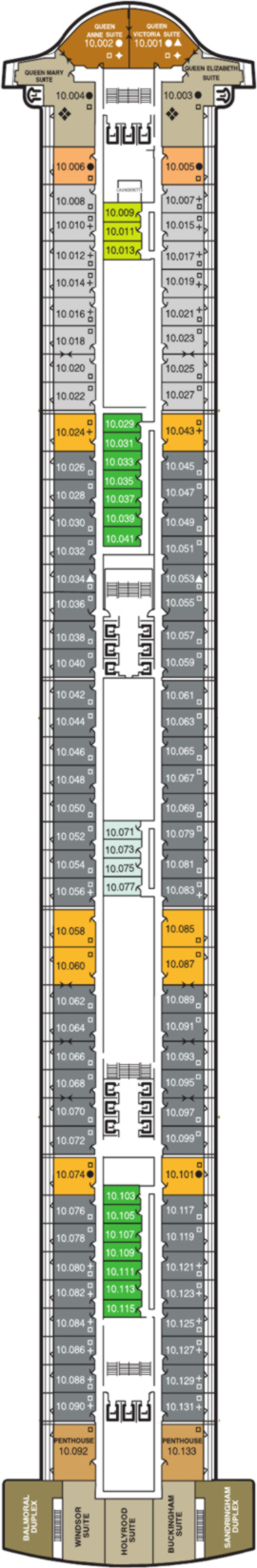 Queen Mary 2 Ten deck plan