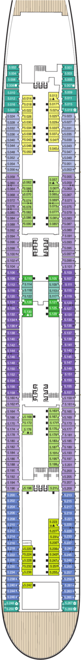 Queen Mary 2 Five deck plan