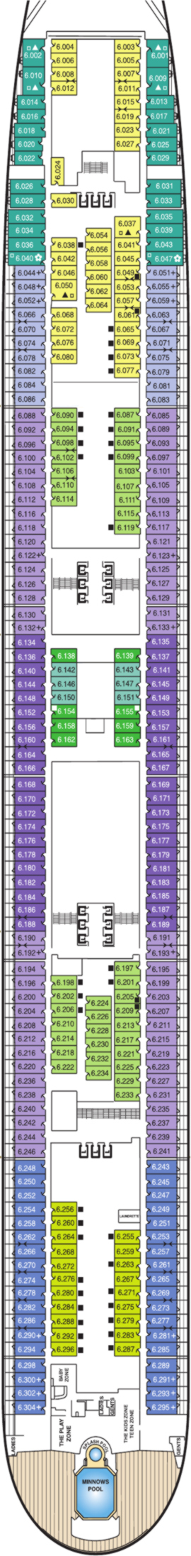 Queen Mary 2 Six deck plan