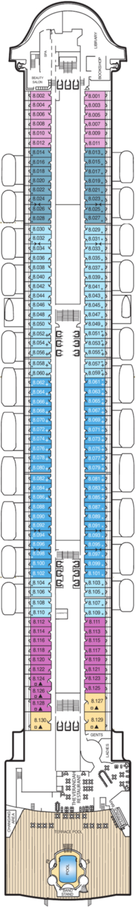 Queen Mary 2 Eight deck plan