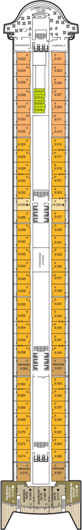 Queen Mary 2 Nine deck plan