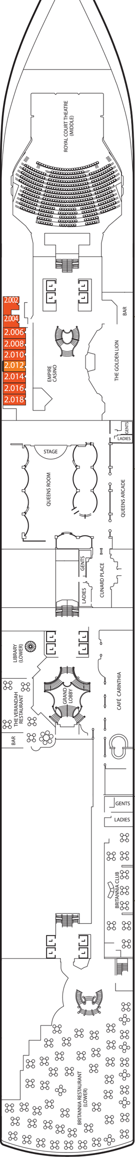 Queen Elizabeth Two deck plan