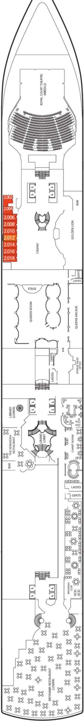 Queen Victoria Two deck plan