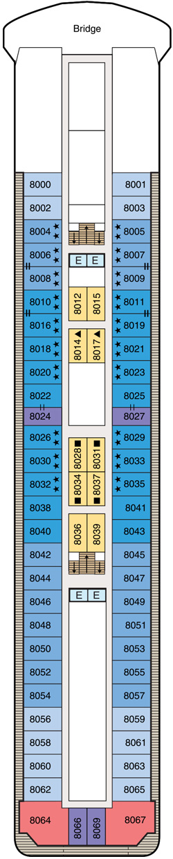 Oceania Insignia Deck Eight deck plan