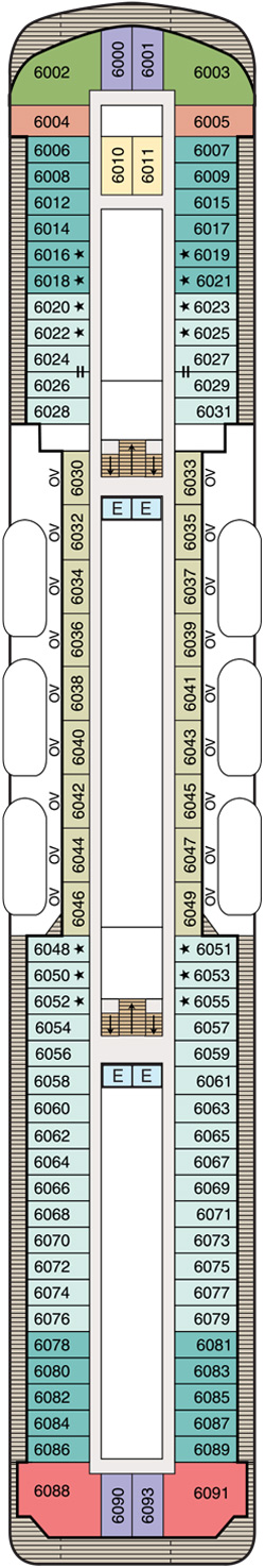 Oceania Nautica Deck Six deck plan
