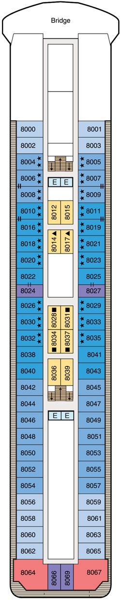 Oceania Nautica Deck Eight deck plan