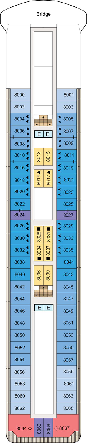Oceania Regatta Deck Eight deck plan