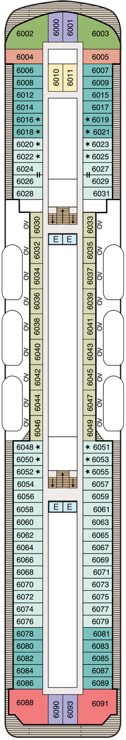 Oceania Regatta Deck Six deck plan