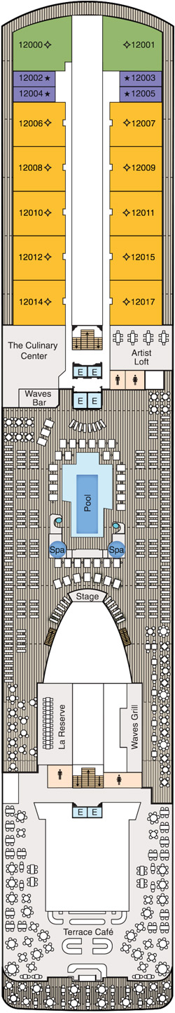 Oceania Riviera Deck 12 deck plan