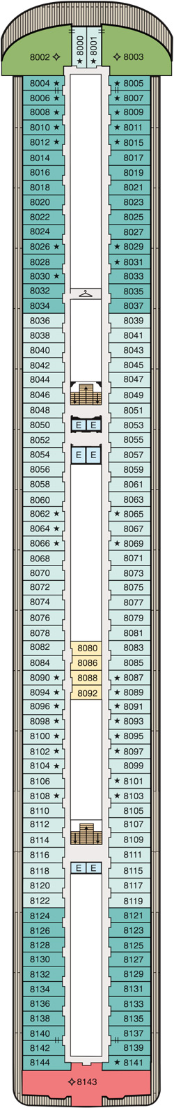 Oceania Riviera Deck 8 deck plan
