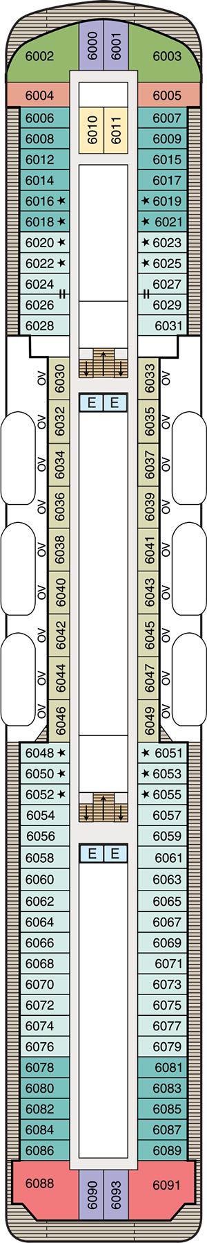 Oceania Sirena Deck 6 deck plan