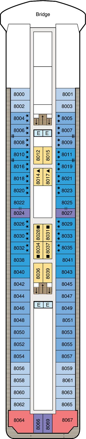 Oceania Sirena Deck 8 deck plan