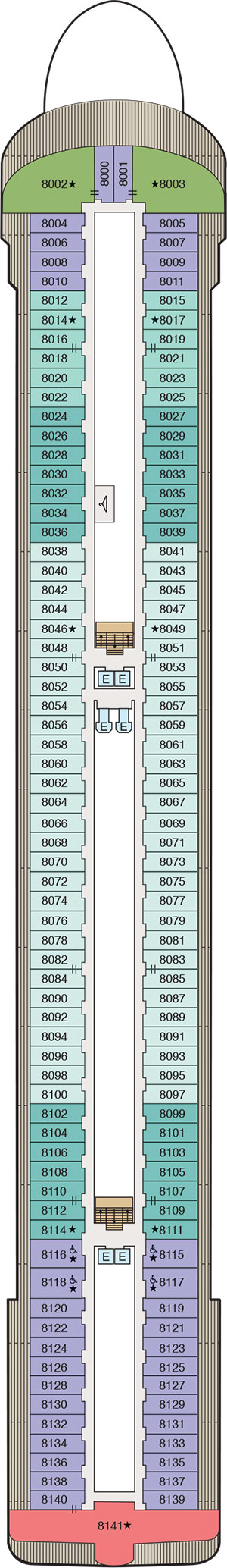 Oceania Vista Deck 8 deck plan