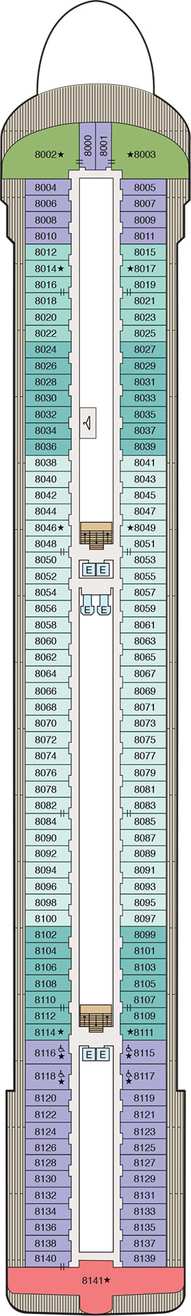 Oceania Allura Deck 8 deck plan
