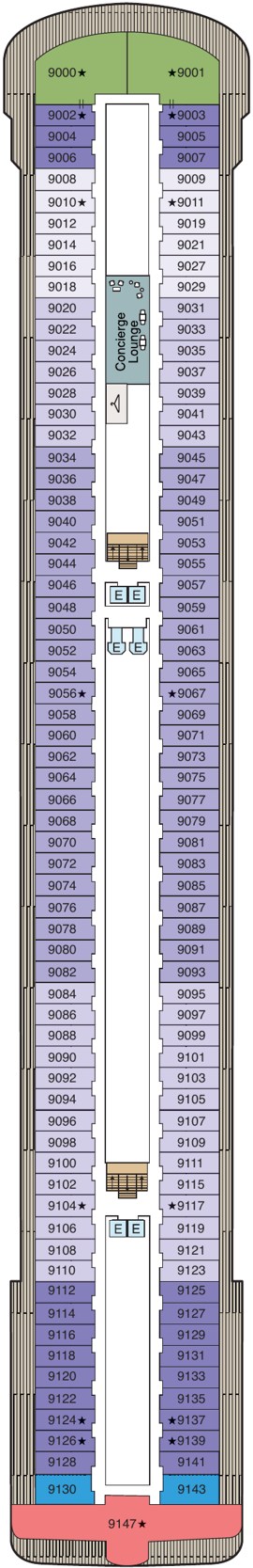 Oceania Allura Deck 9 deck plan