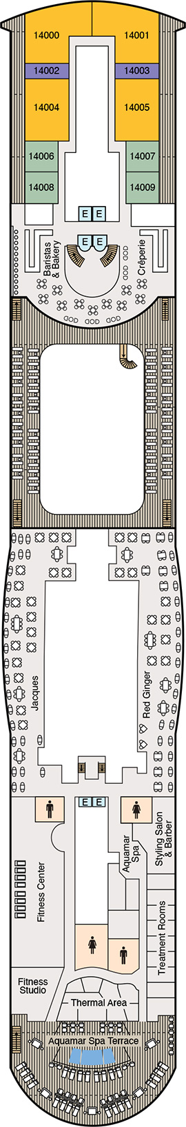 Oceania Sonata Deck 14 deck plan