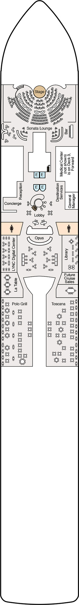 Oceania Sonata Deck 4 deck plan