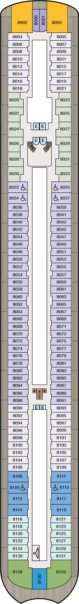 Oceania Sonata Deck 8 deck plan