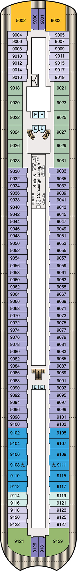 Oceania Sonata Deck 9 deck plan