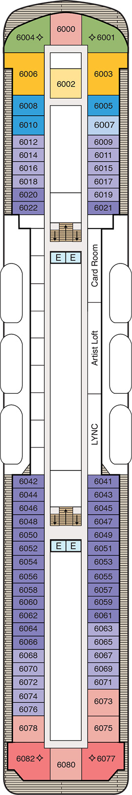 Oceania Aurelia Deck 6 deck plan