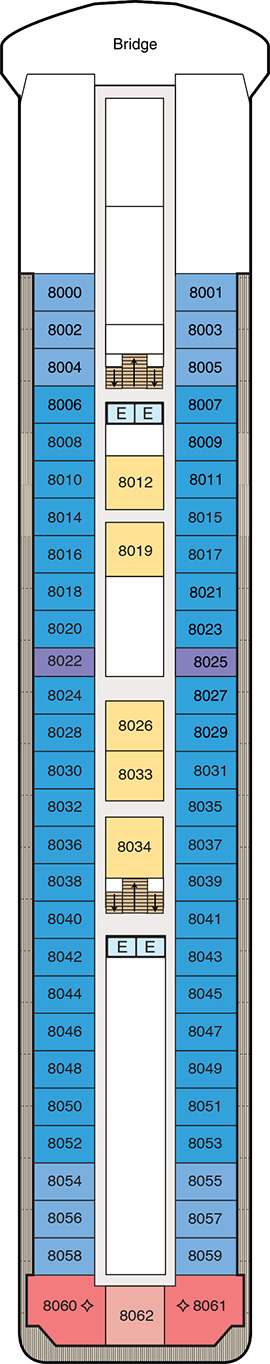 Oceania Aurelia Deck 8 deck plan