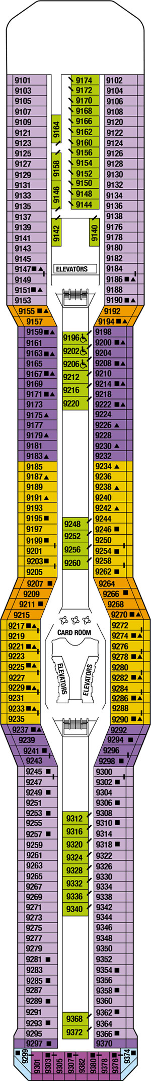 Celebrity Solstice Deck 9 - Panorama Deck deck plan