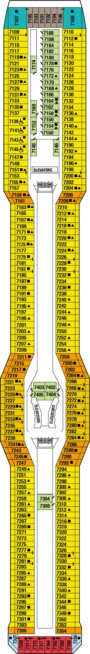 Celebrity Solstice Deck 7 - Sunrise Deck deck plan
