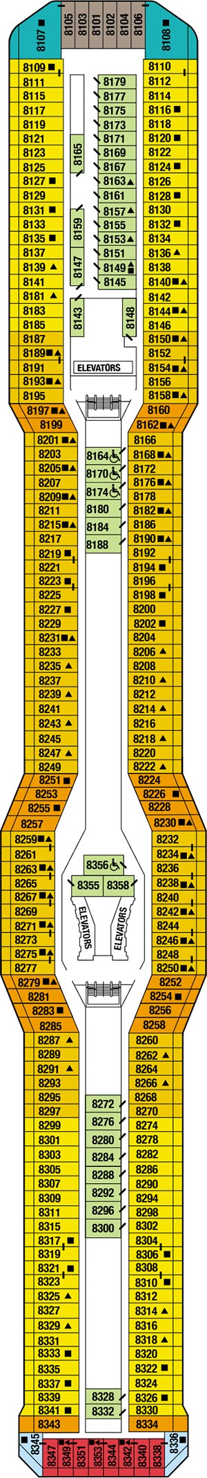 Celebrity Solstice Deck 8 - Vista Deck deck plan