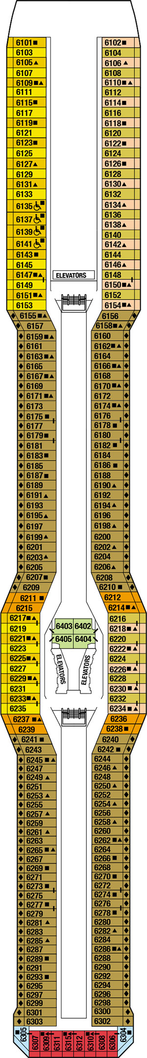 Celebrity Solstice Deck 6 - Continental Deck deck plan