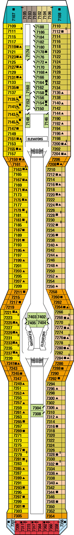 Celebrity Solstice Deck 7 - Sunrise Deck deck plan