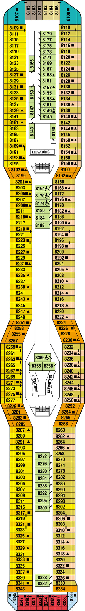 Celebrity Solstice Deck 8 - Vista Deck deck plan