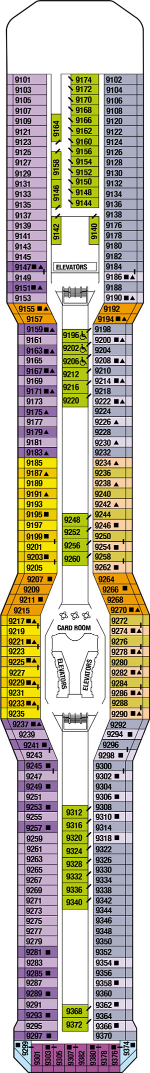 Celebrity Solstice Deck 9 - Panorama Deck deck plan