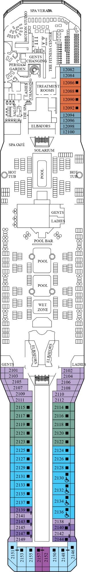 Celebrity Solstice Deck 12 - Resort Deck deck plan