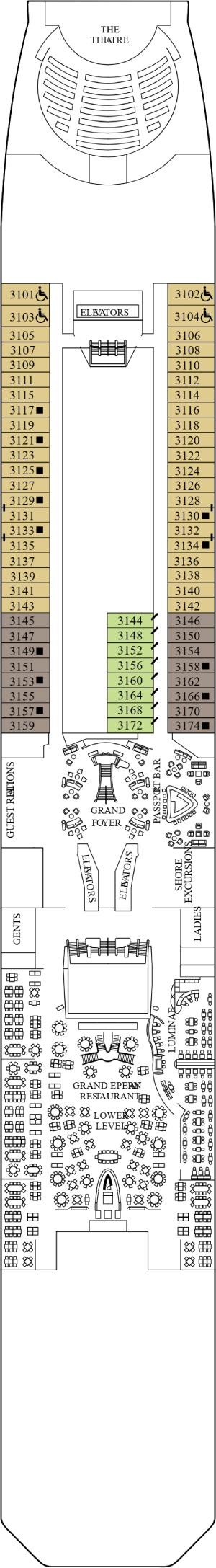 Celebrity Solstice Deck 3 - Plaza Deck deck plan