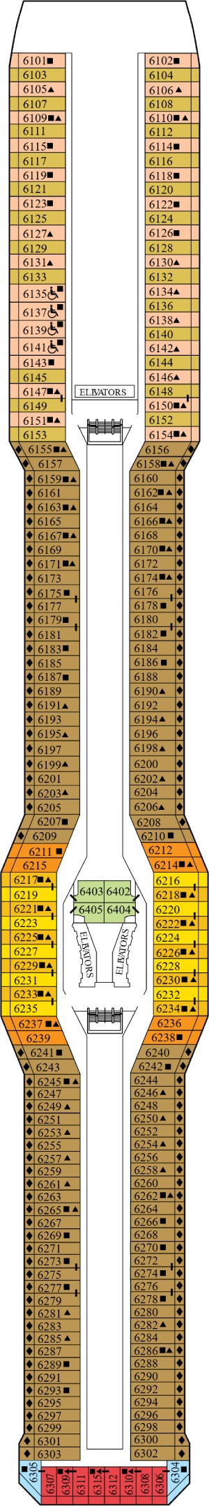 Celebrity Solstice Deck 6 - Continental Deck deck plan