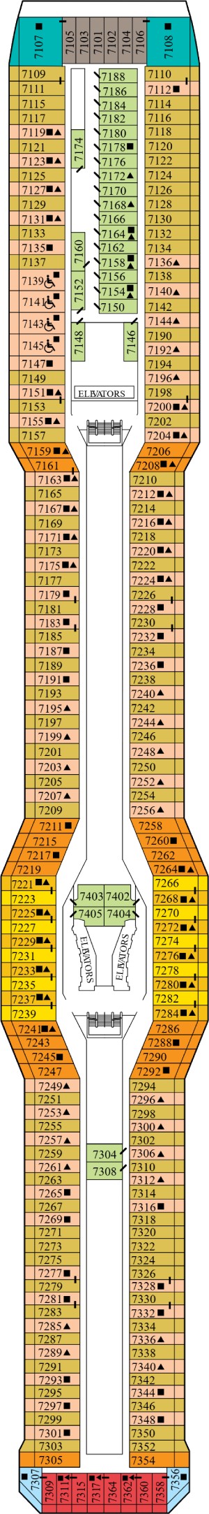 Celebrity Solstice Deck 7 - Sunrise Deck deck plan