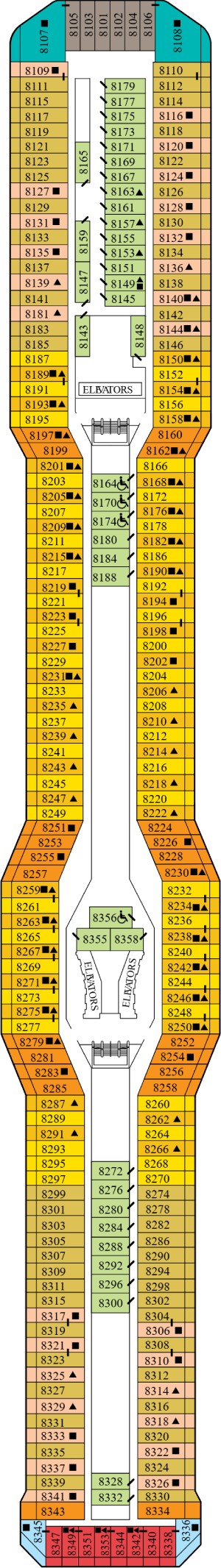 Celebrity Solstice Deck 8 - Vista Deck deck plan