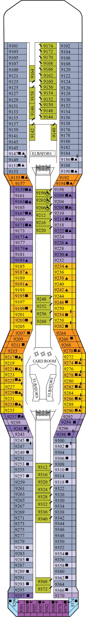 Celebrity Solstice Deck 9 - Panorama Deck deck plan