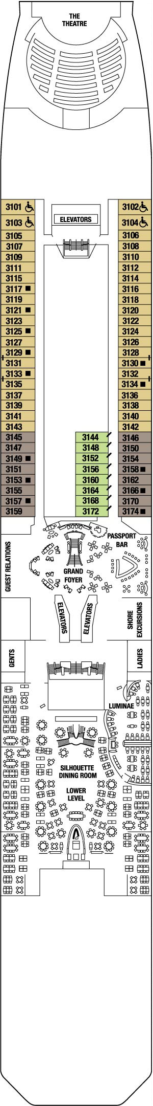 Celebrity Equinox Deck 3 Plaza deck plan